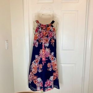 Crystal Doll Blue floral dress Sz Small-